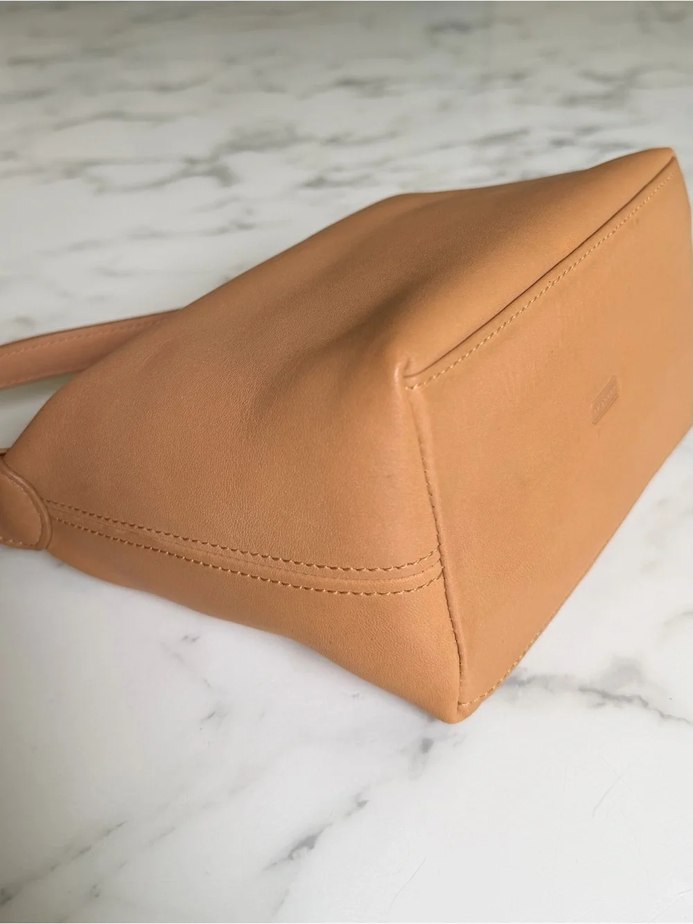 Coach Vintage Classic Pouch 6929 Camel Tan Leather Convertible Demi Bag Pochette